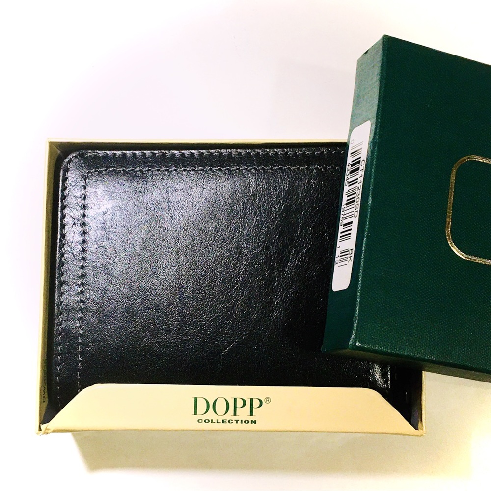 DOPP COLLECTION WOMEN’S BLACK LEATHER WALLET FRENCH PURSE BRAND NEW IN BOX